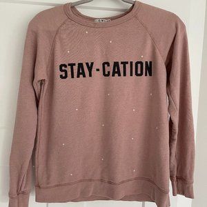 Junk Food 'Staycation' Pink Sz S Graphic Sweatshirt